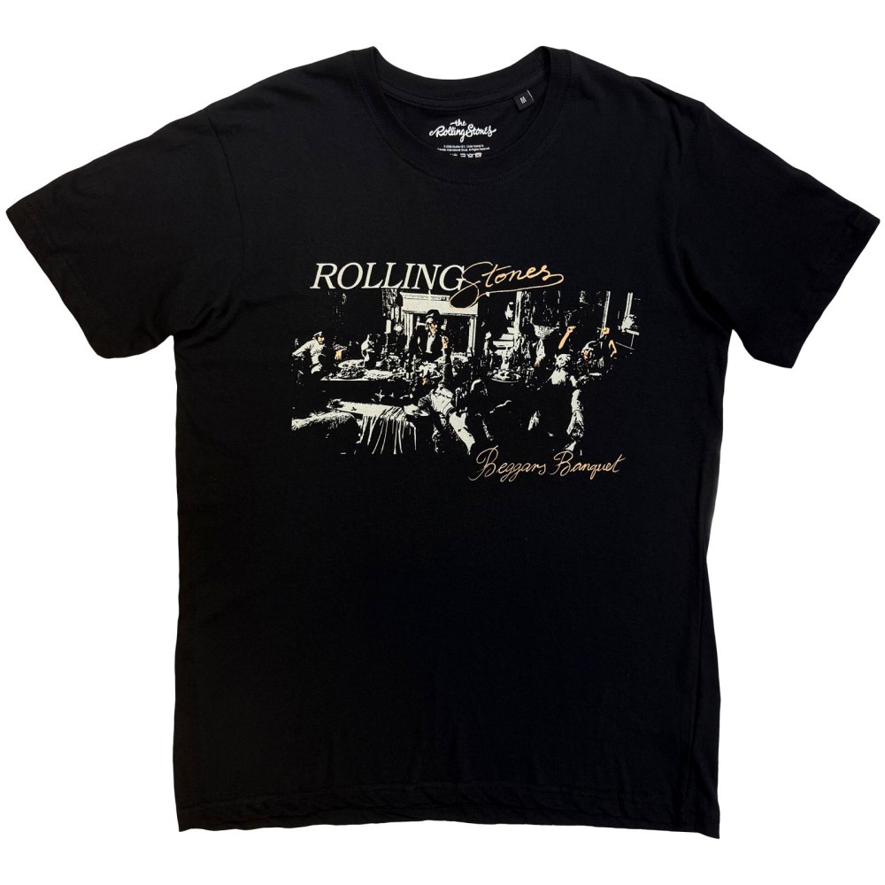 The Rolling Stones - Beggars Banquet Script Heren Tshirt - Zwart
